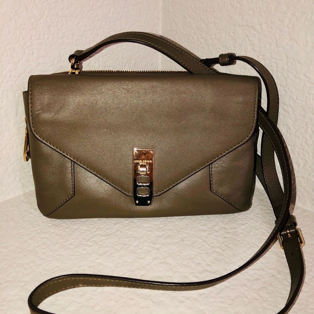 henri bendel Olive  green Leather Crossbody bag